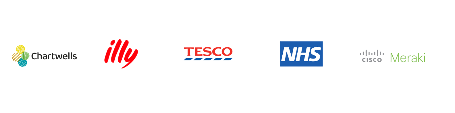 Chartwells, Illy, Tesco, MHS and Cisco logos