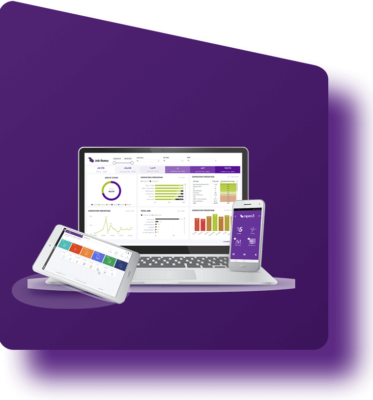 mpro5 on a laptop, a tablet and a smart phone