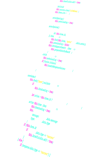 Code in green, white and pink text