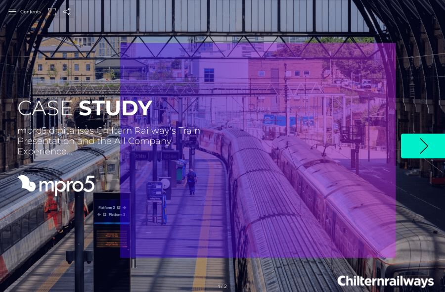 The cover of mpro5s Chiltern Railways Case Study