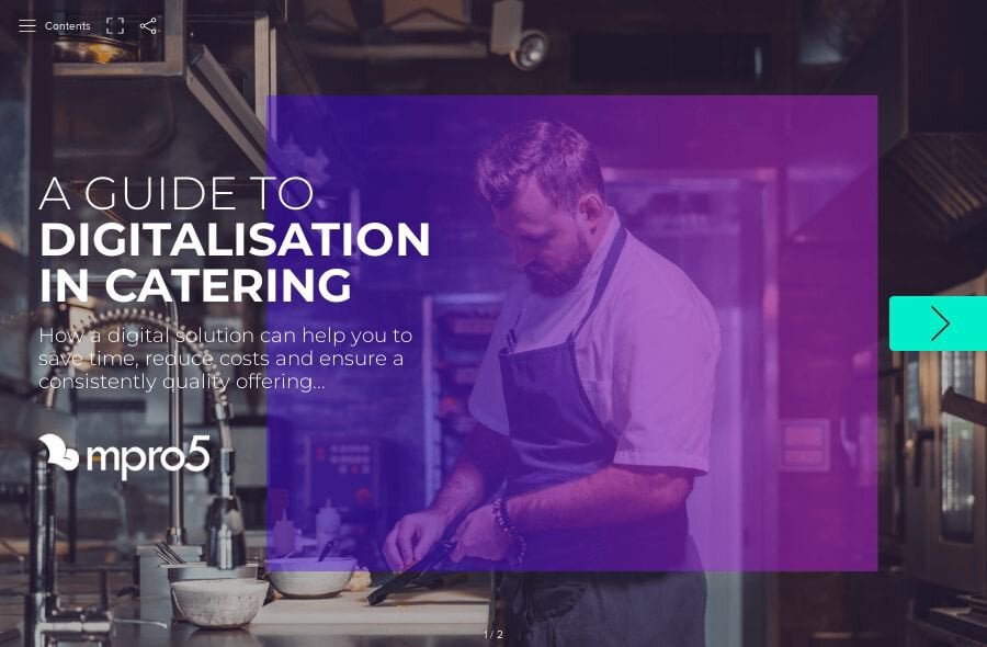 The cover of mpro5s Digitalisation in Catering Guide