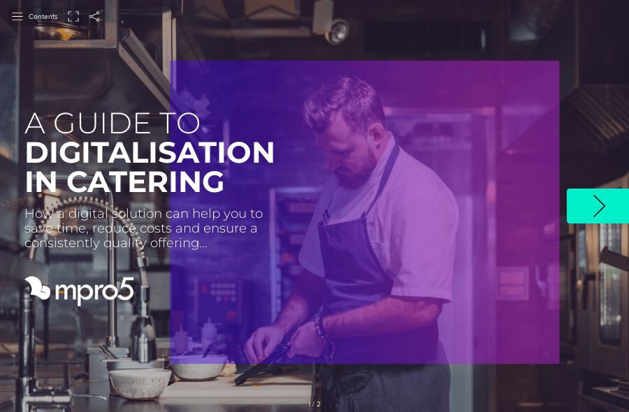 The cover of mpro5s Digitalisation in Catering Guide