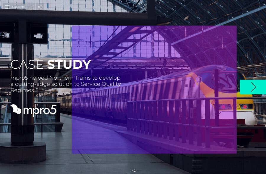 The cover of mpro5s Northern Trains SQRs Case Study