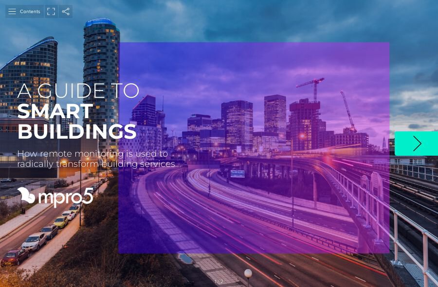 The cover of mpro5s Smart Buildings Guide